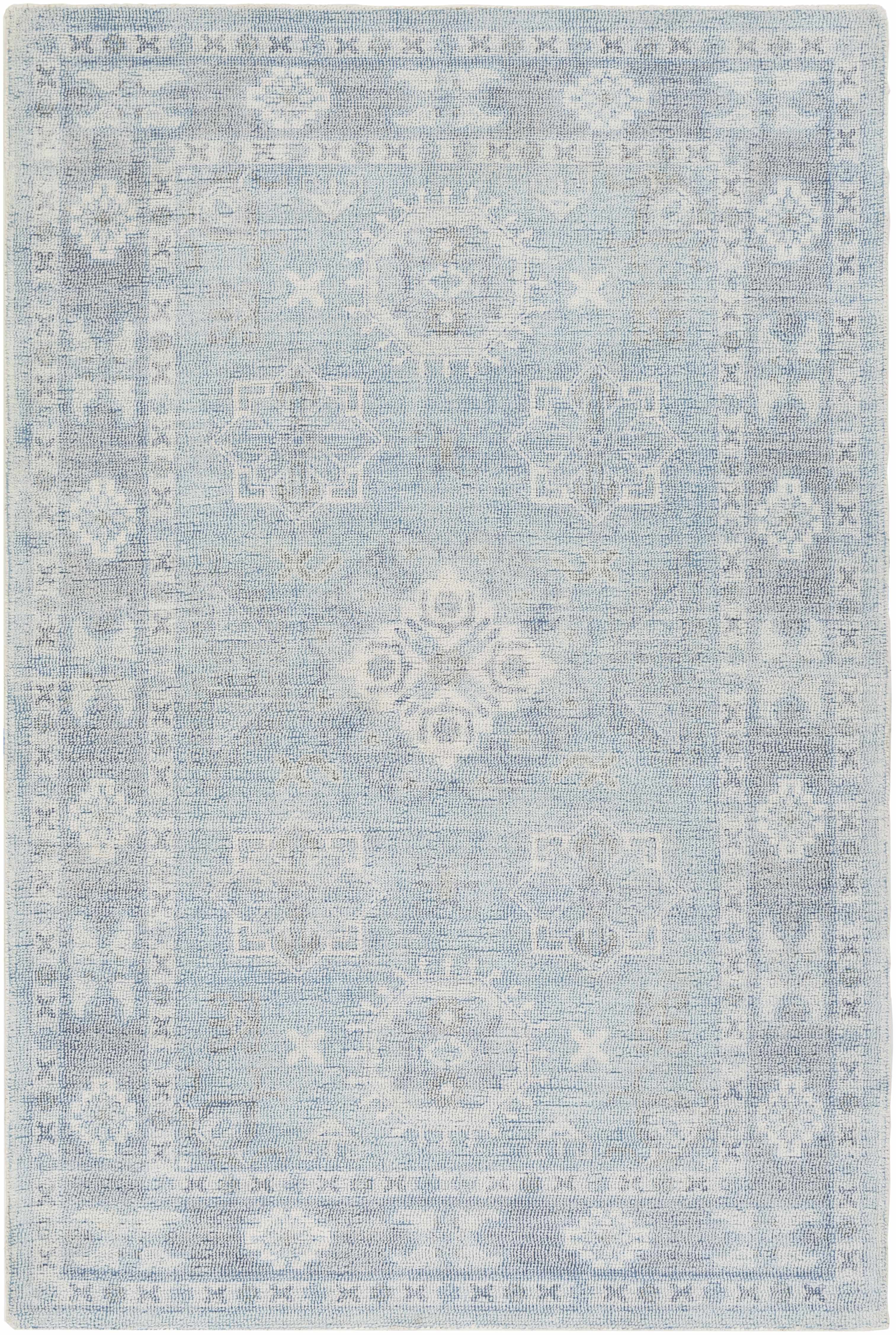 Calderbank Sky Blue Wool-Blend Area Rug