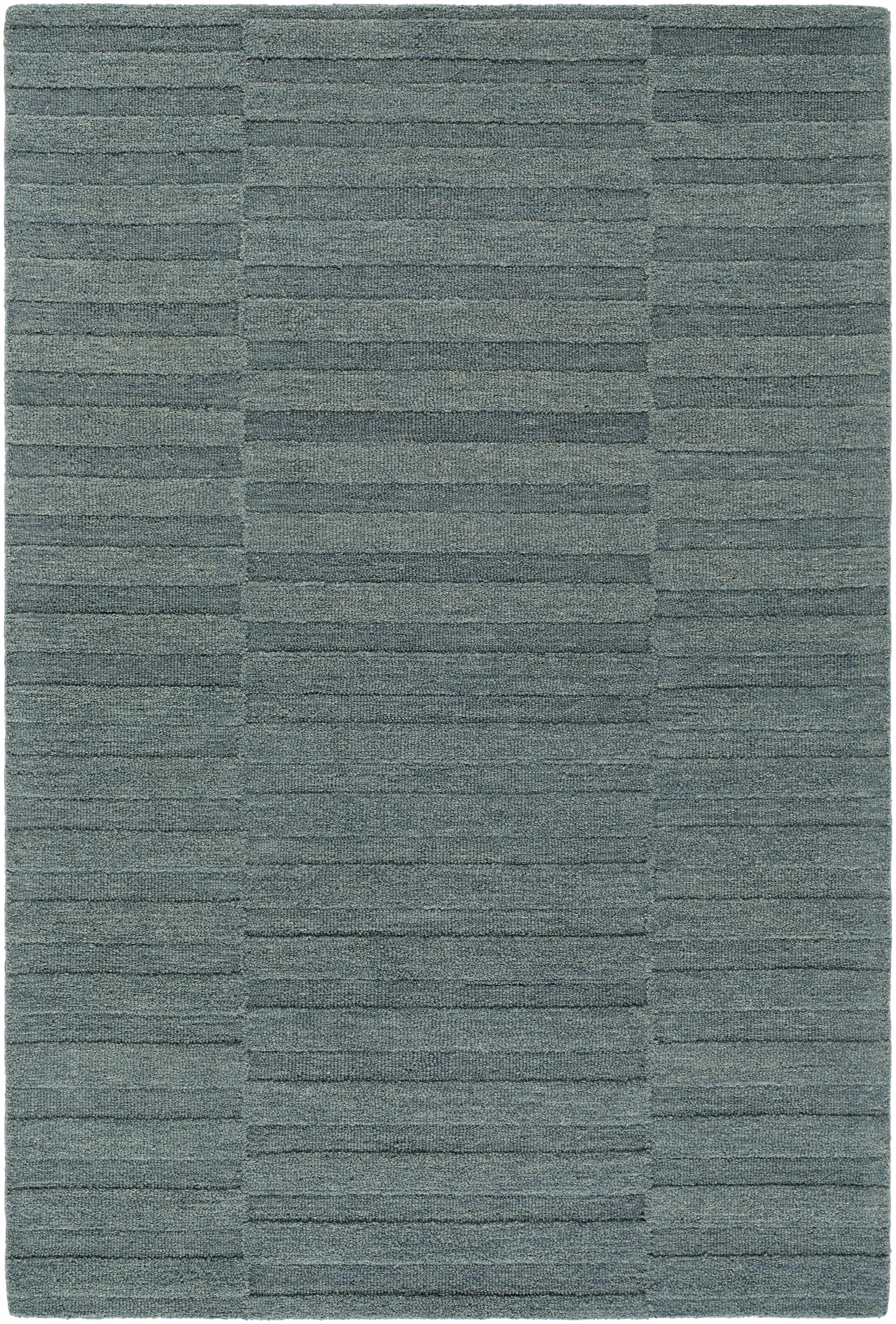 Idaho Broken-Stiped Petrol Blue Wool Rug | Our PNW Home X Livabliss