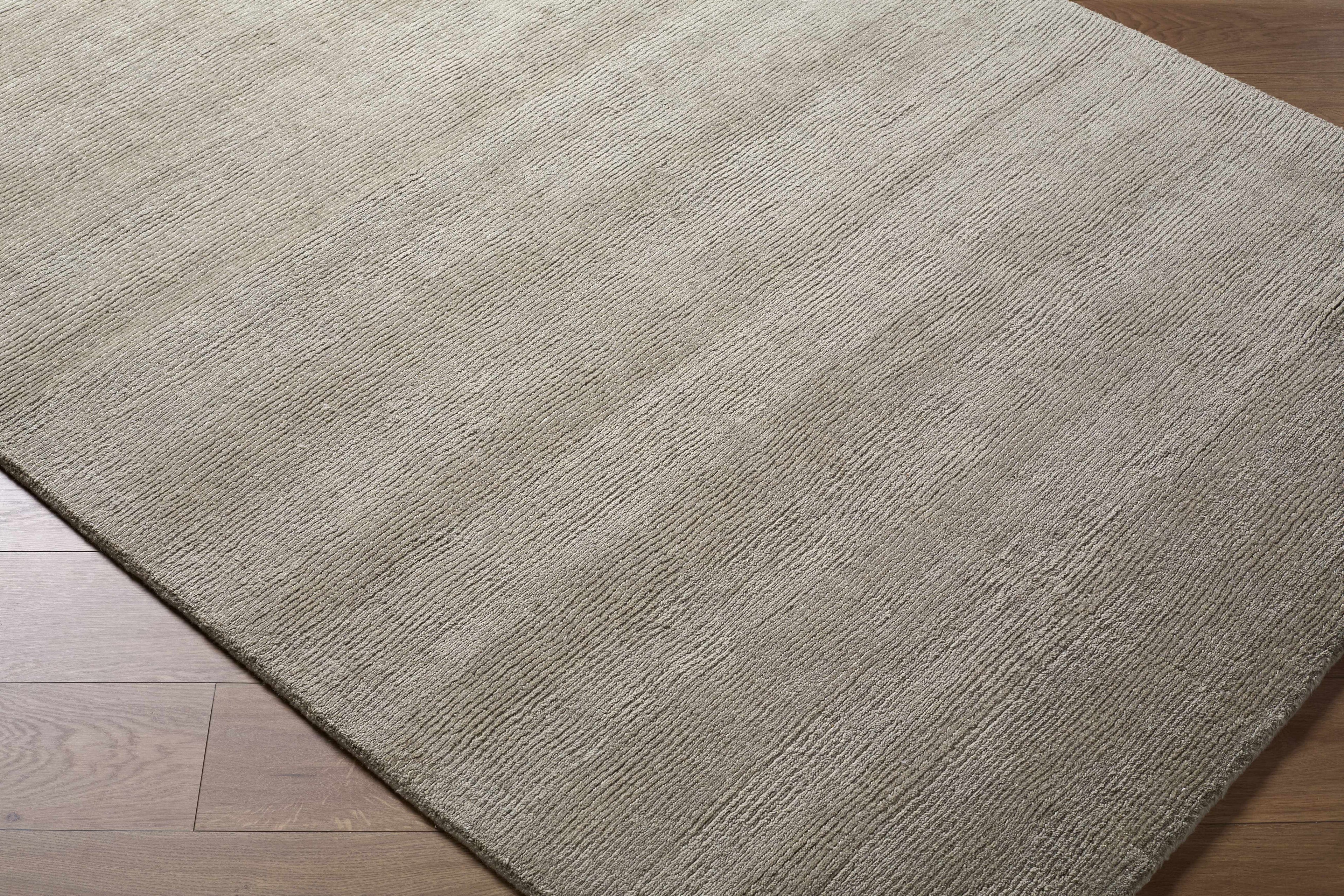 Brockton Solid Gray Wool Rug