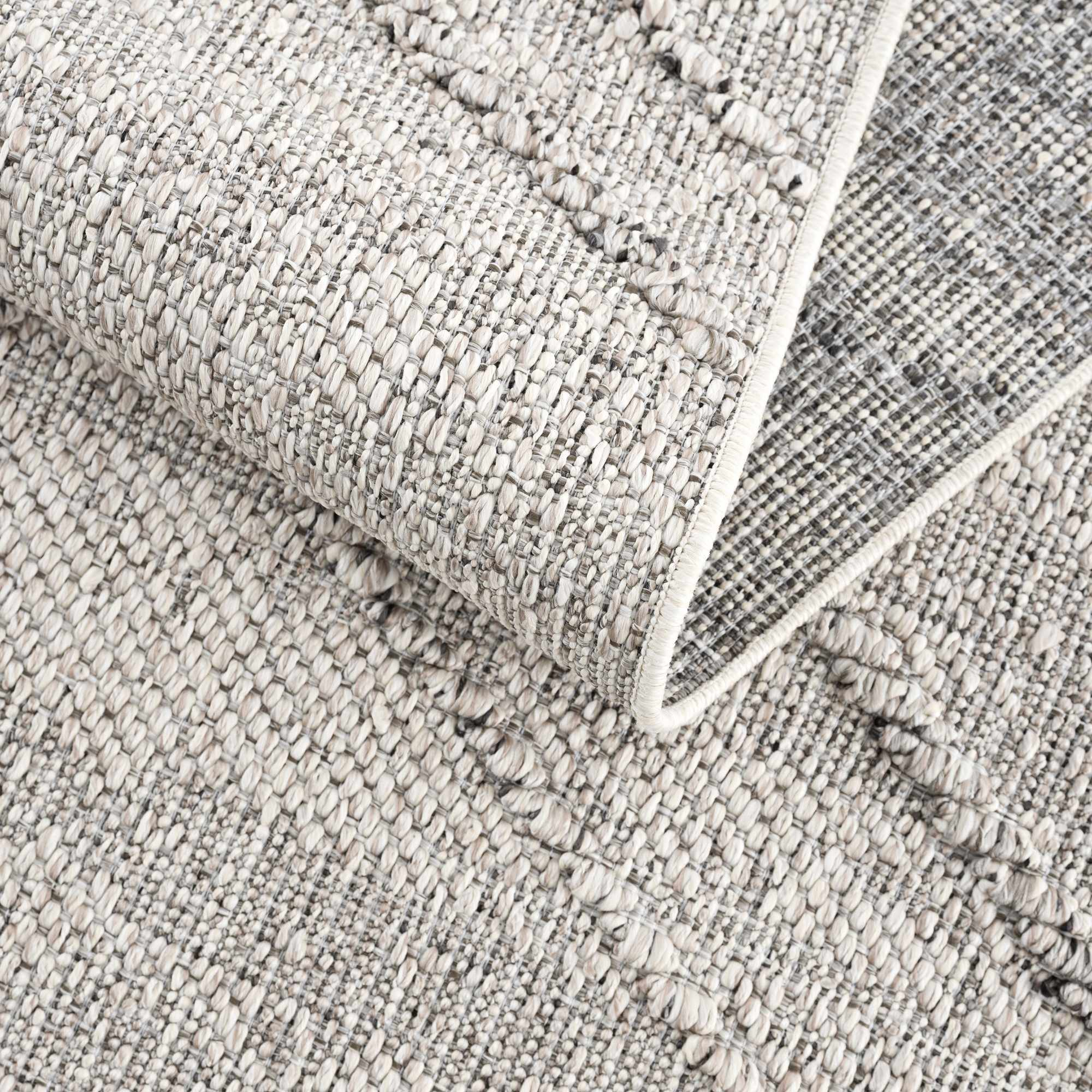 Baqer Bone & Taupe Textured Performance Rug - Clearance