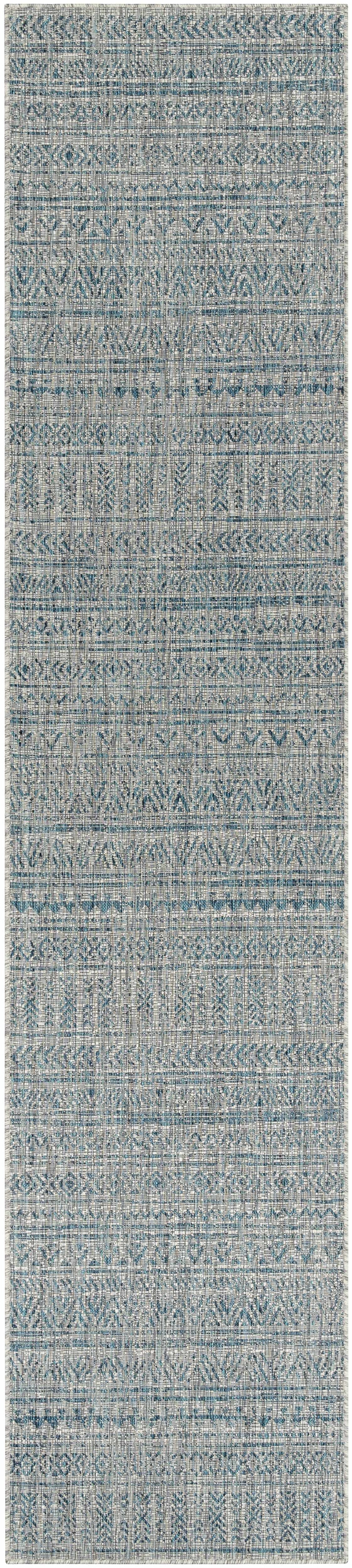 Novato Aqua All Over Pattern Performance Rug