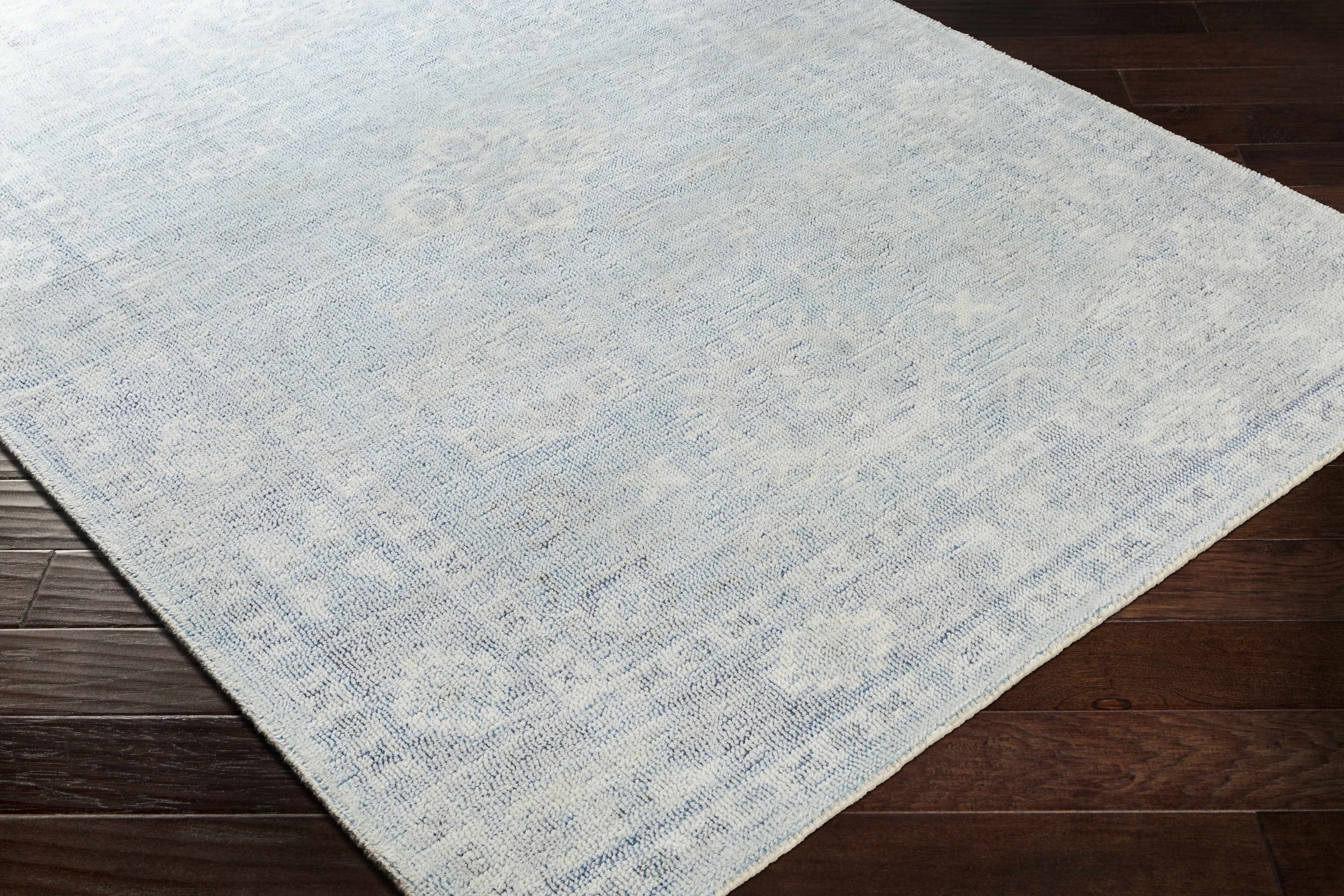 Calderbank Sky Blue Wool-Blend Area Rug