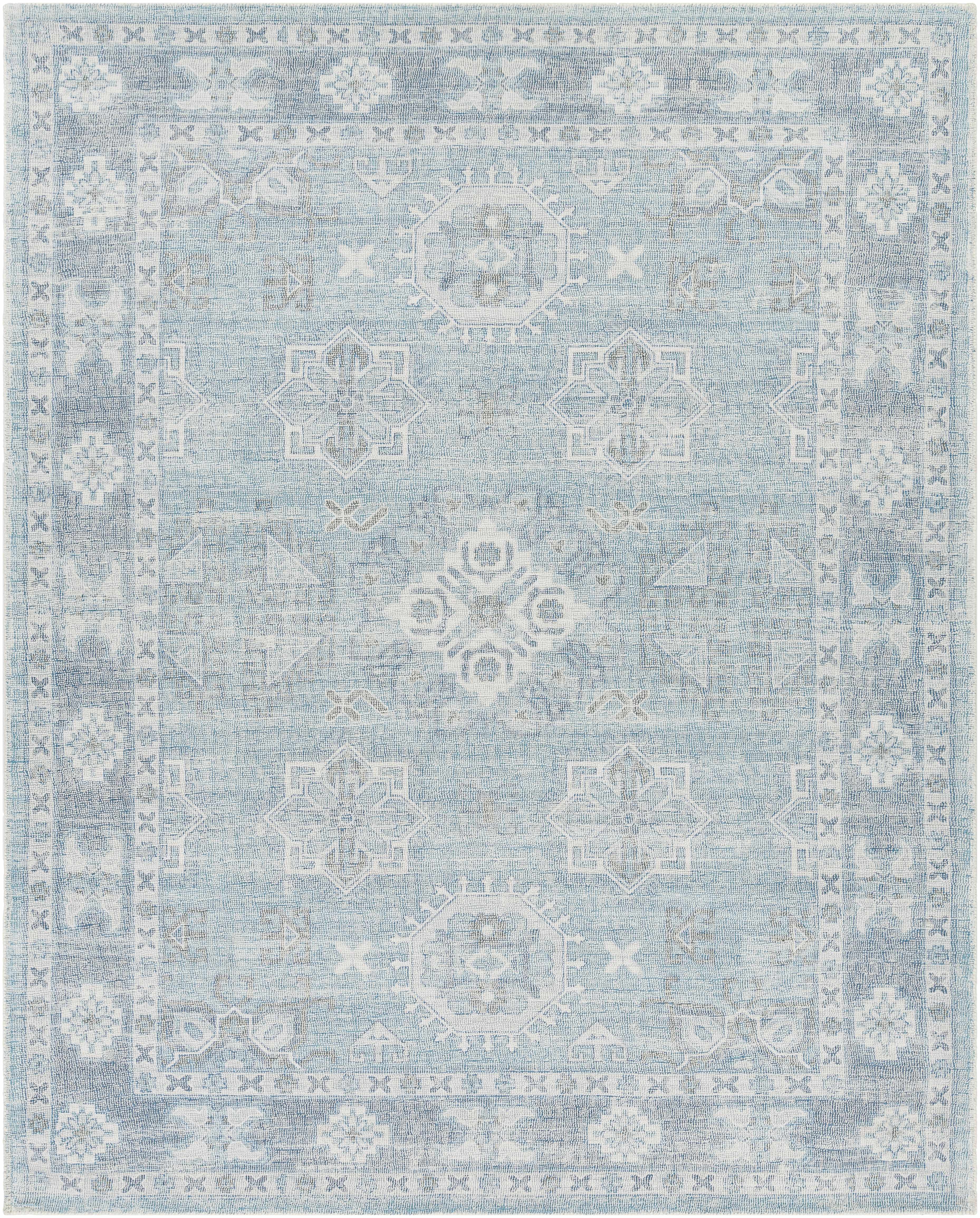 Calderbank Sky Blue Wool-Blend Area Rug