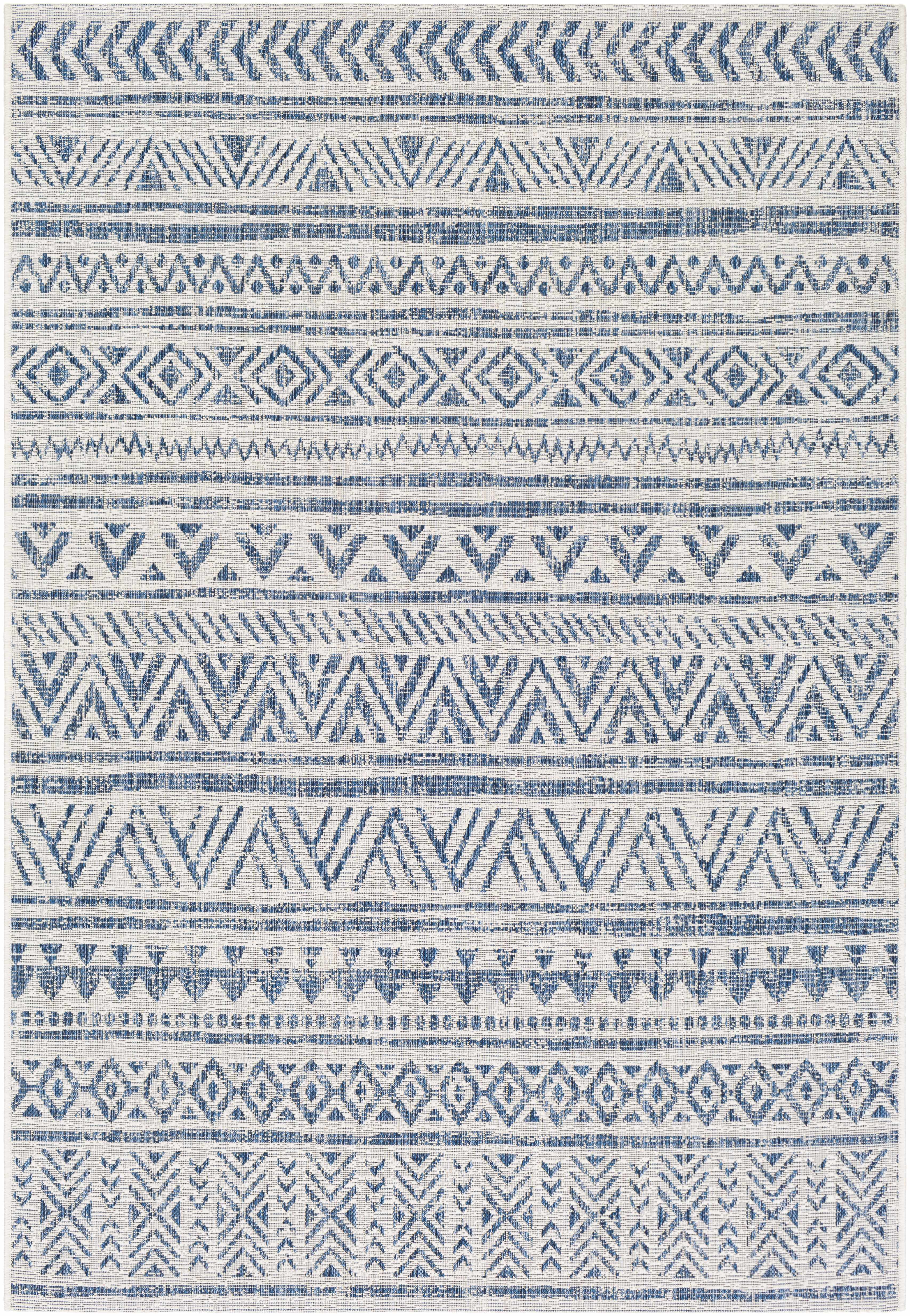 Novato Navy All Over Pattern Performance Rug