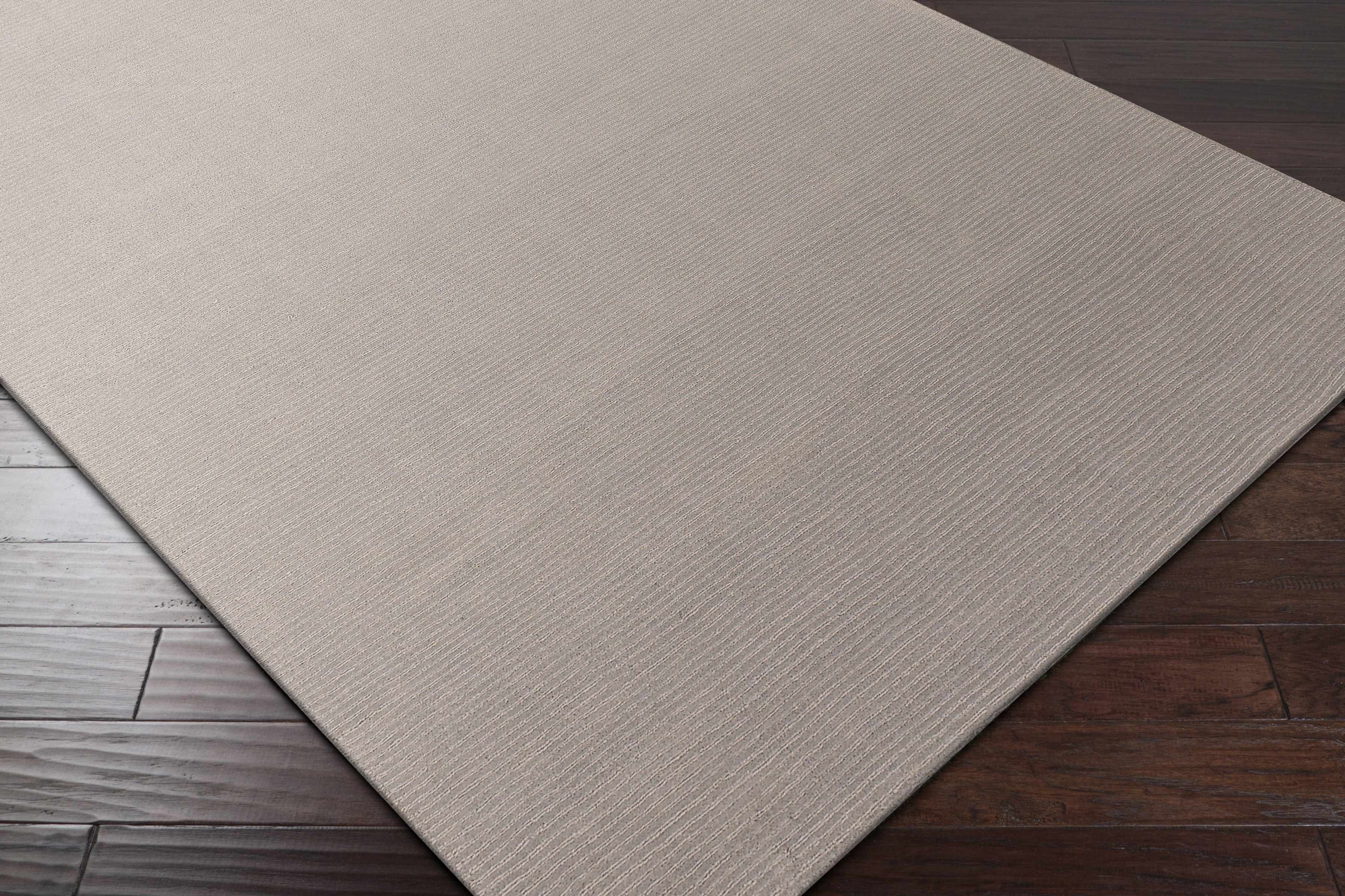Brockton Solid Gray Wool Rug