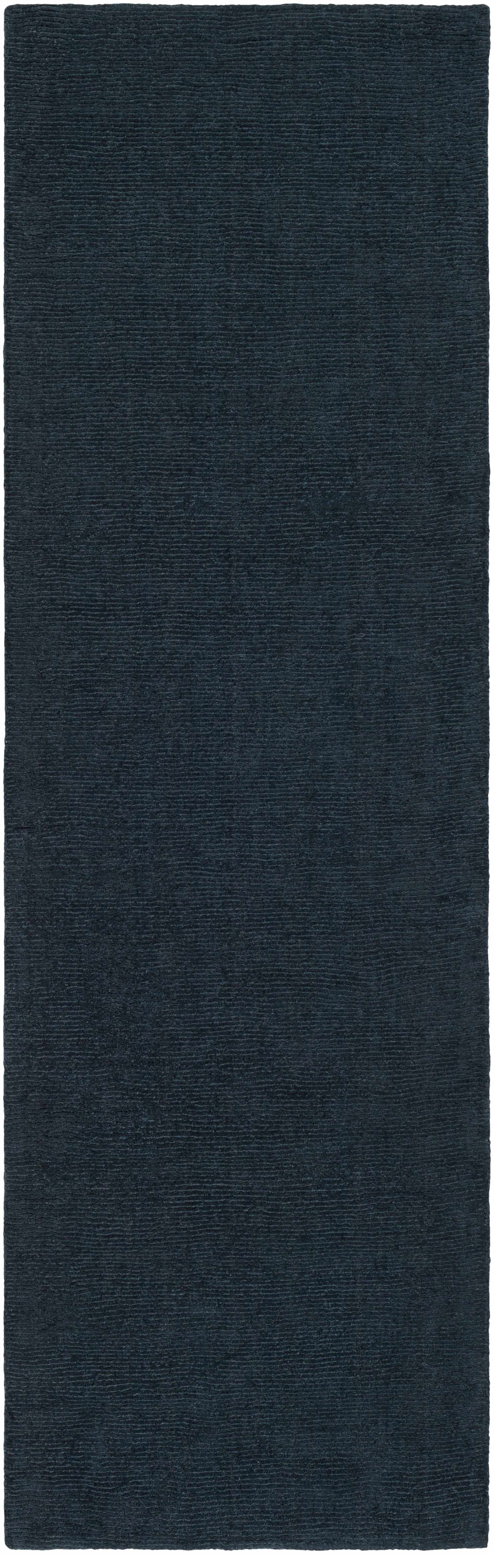 Brockton Solid Dark Blue Wool Rug