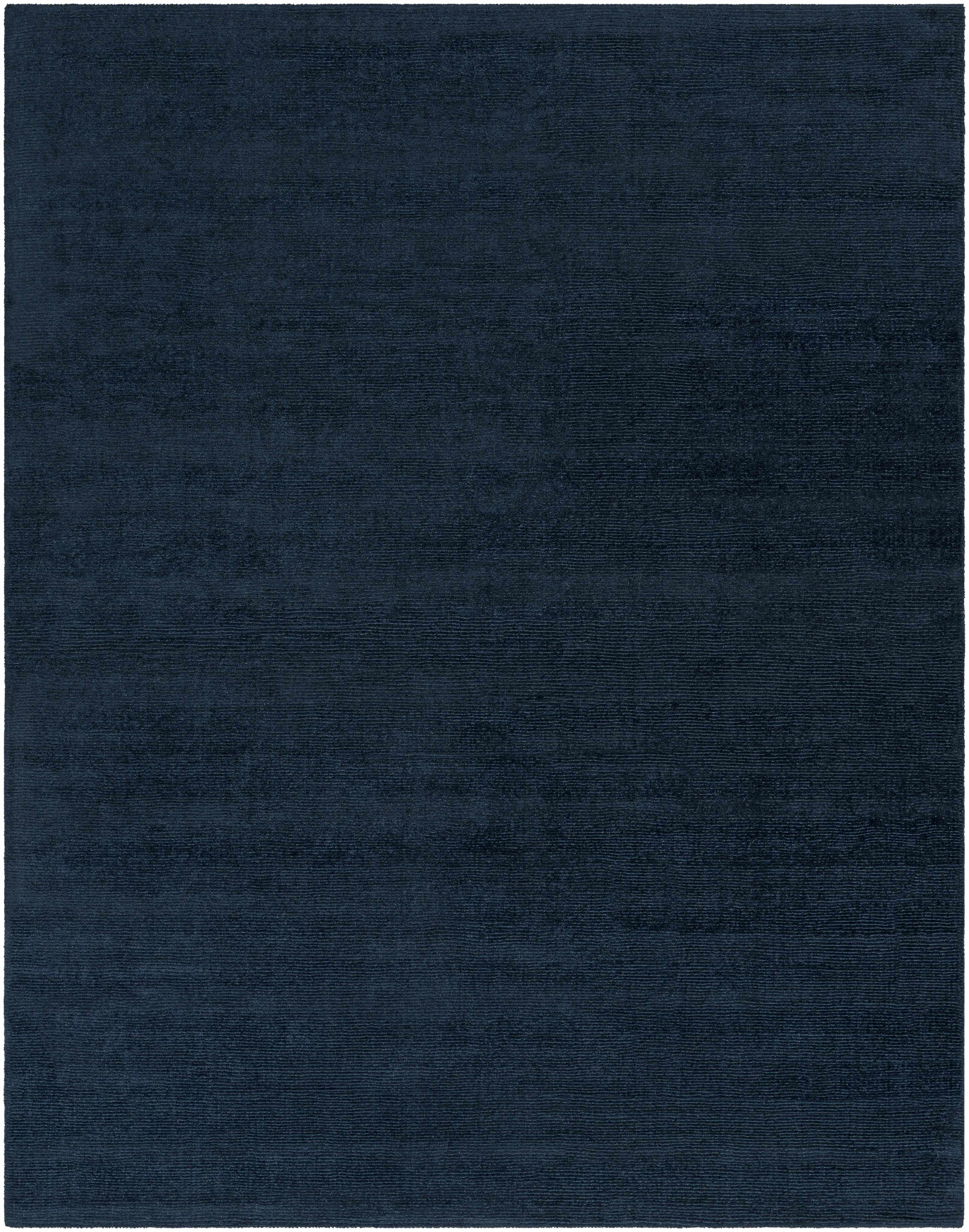Brockton Solid Dark Blue Wool Rug
