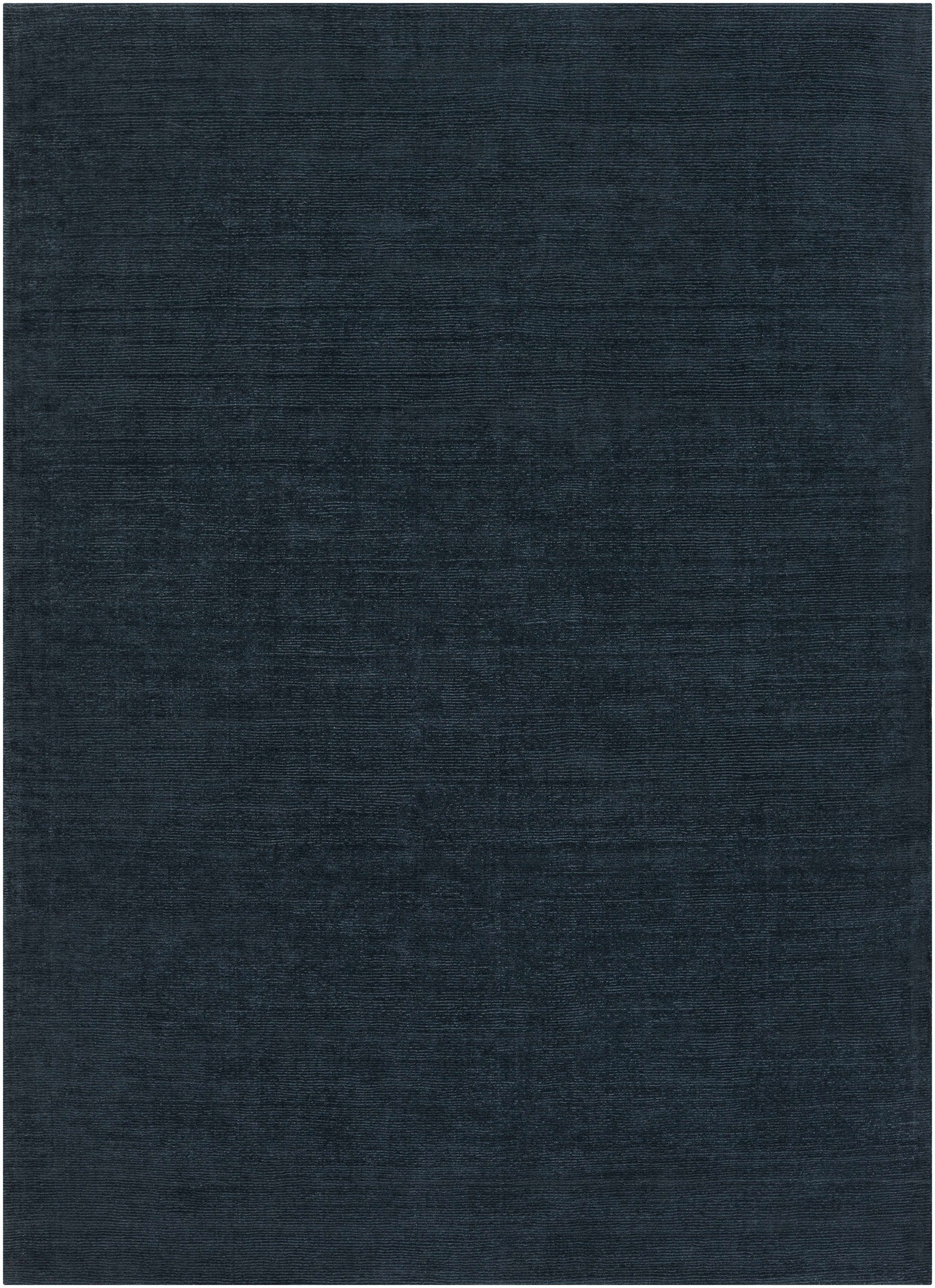 Brockton Solid Dark Blue Wool Rug
