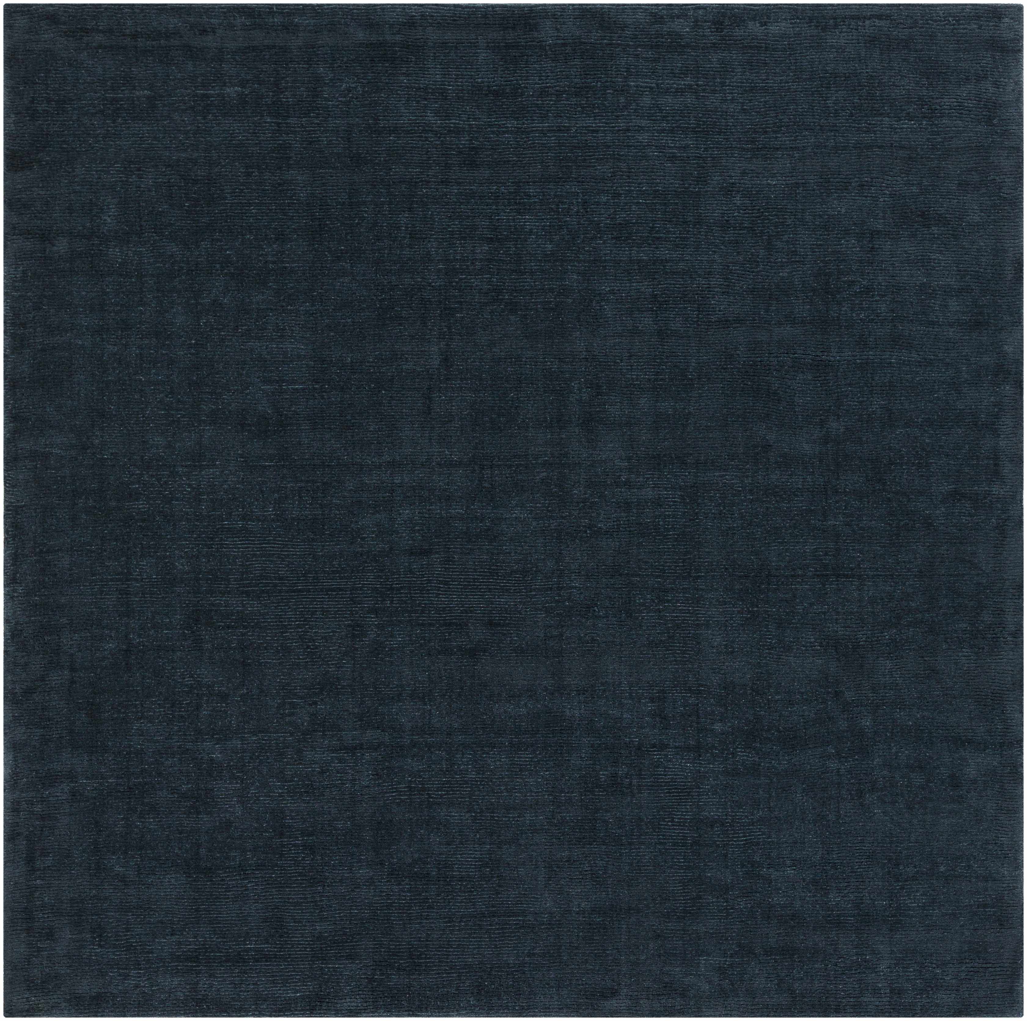 Brockton Solid Dark Blue Wool Rug