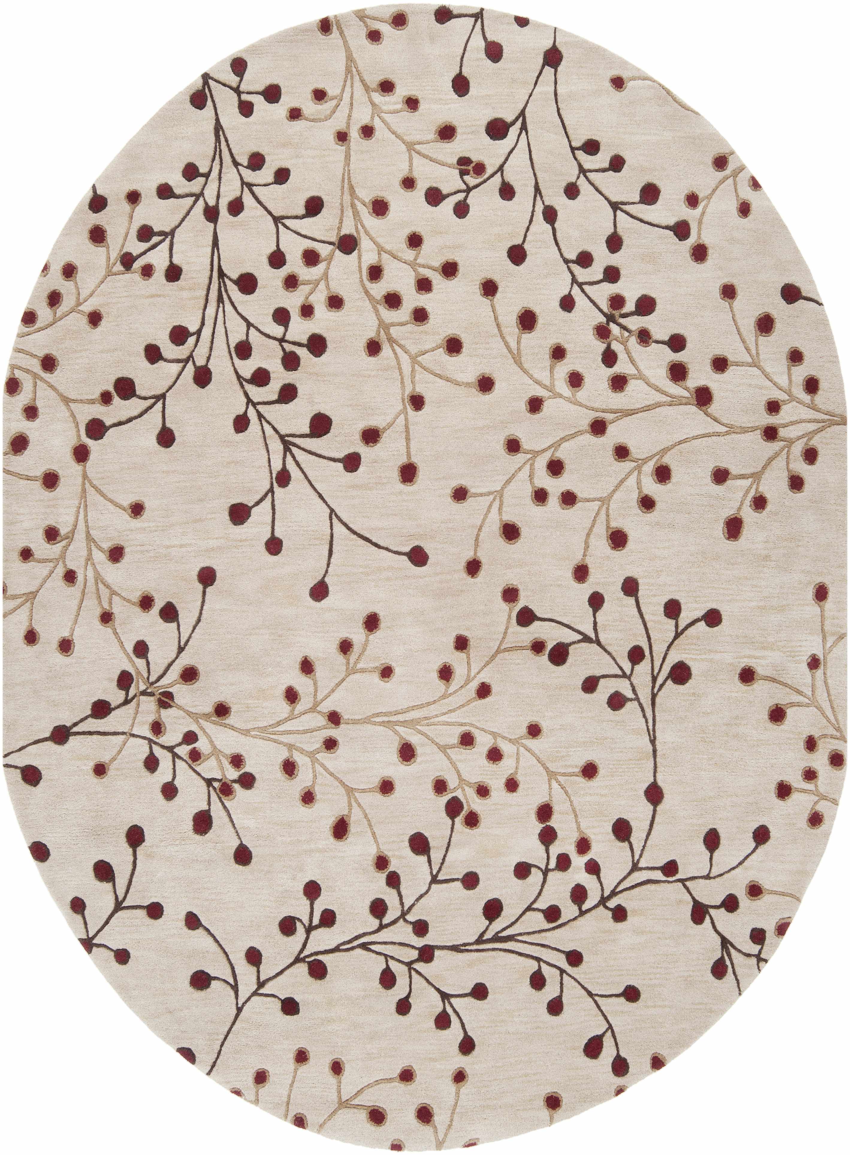 Elsu Beige&Burgandy Wool Rug
