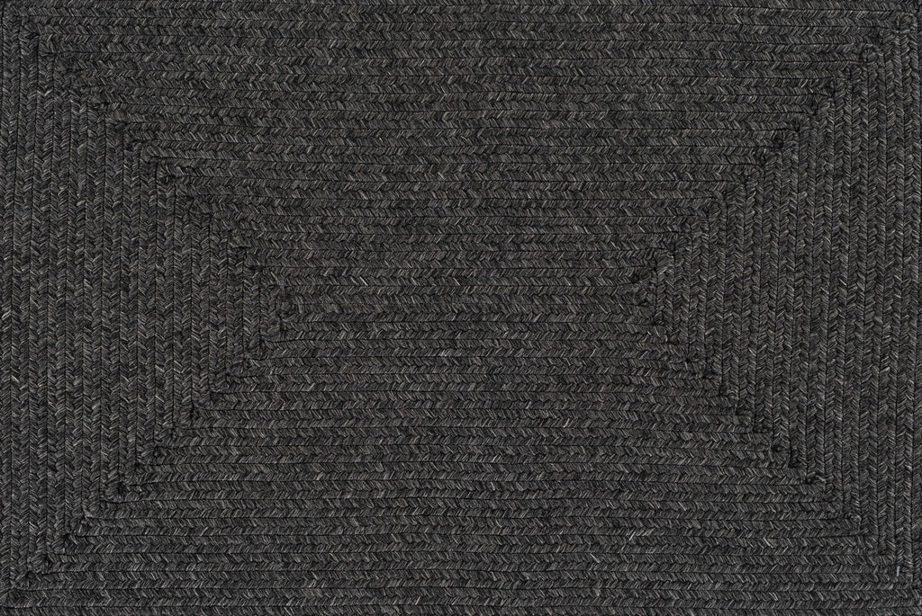 Black Braided Faux Jute Rug