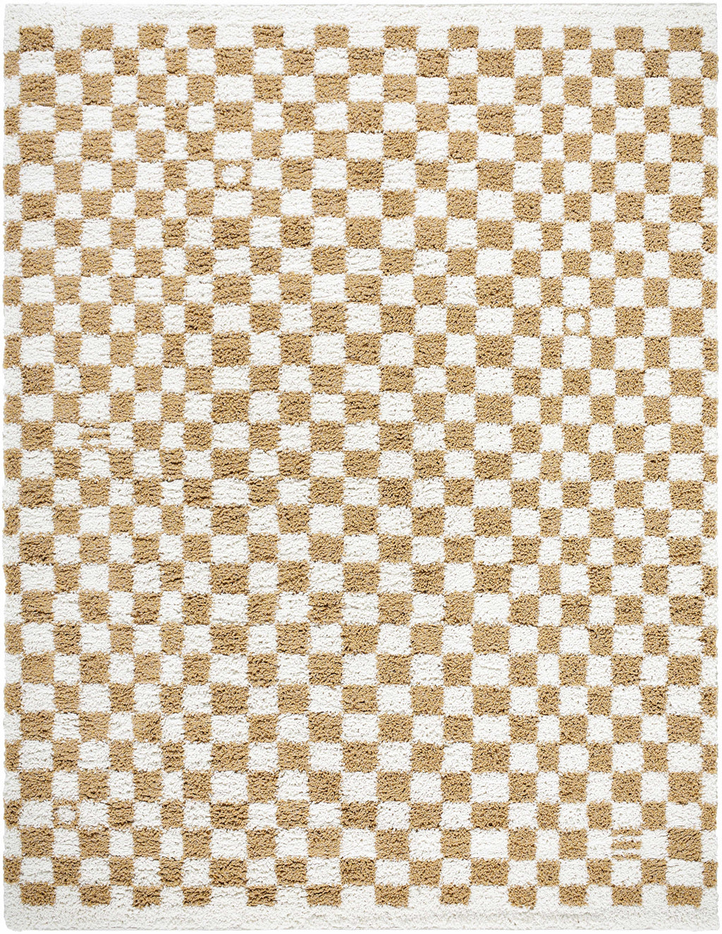 Kieu Mustard & Ivory Checkered Area Rug