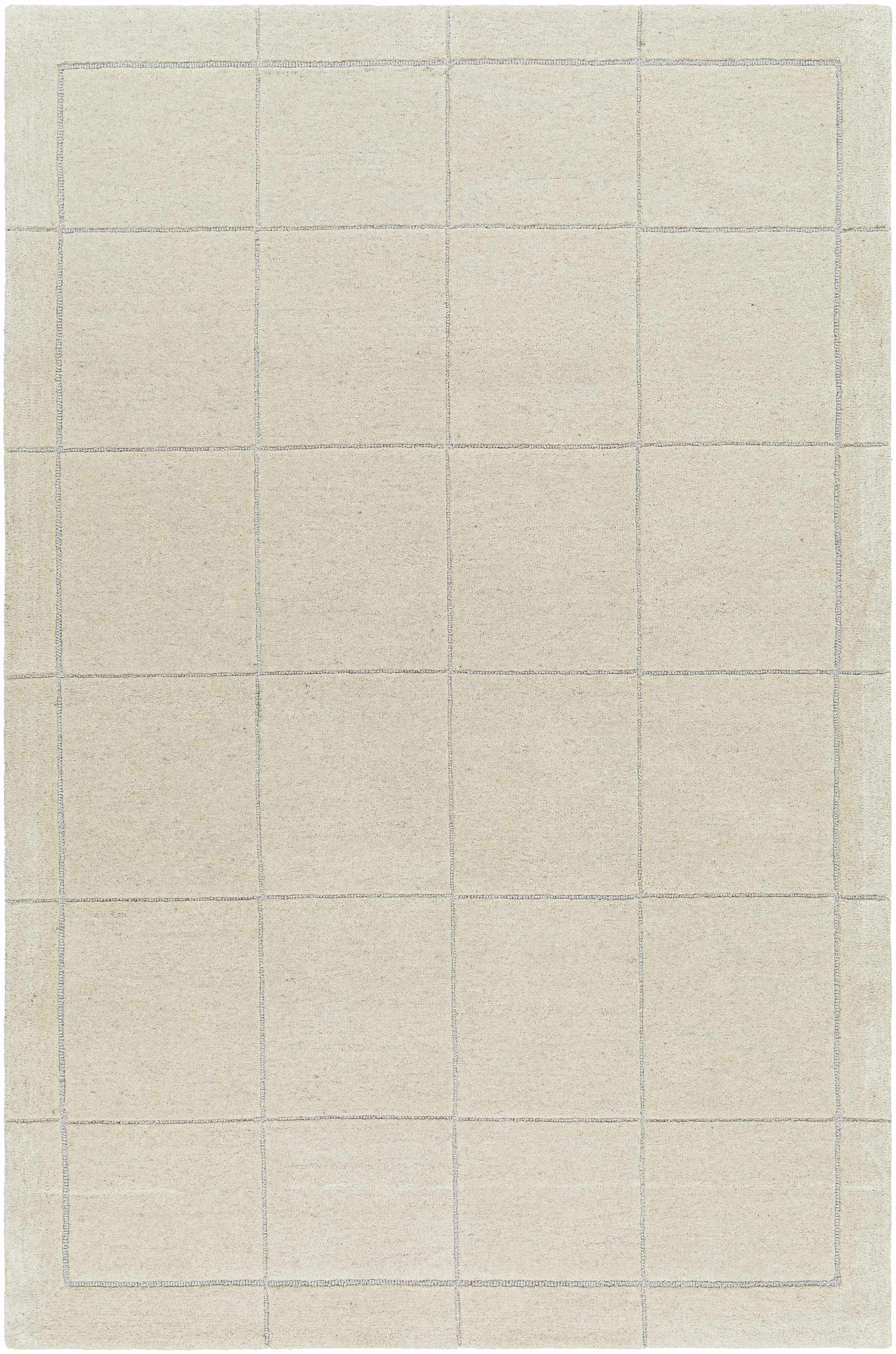 Siarl Cream Checkered Area Rug