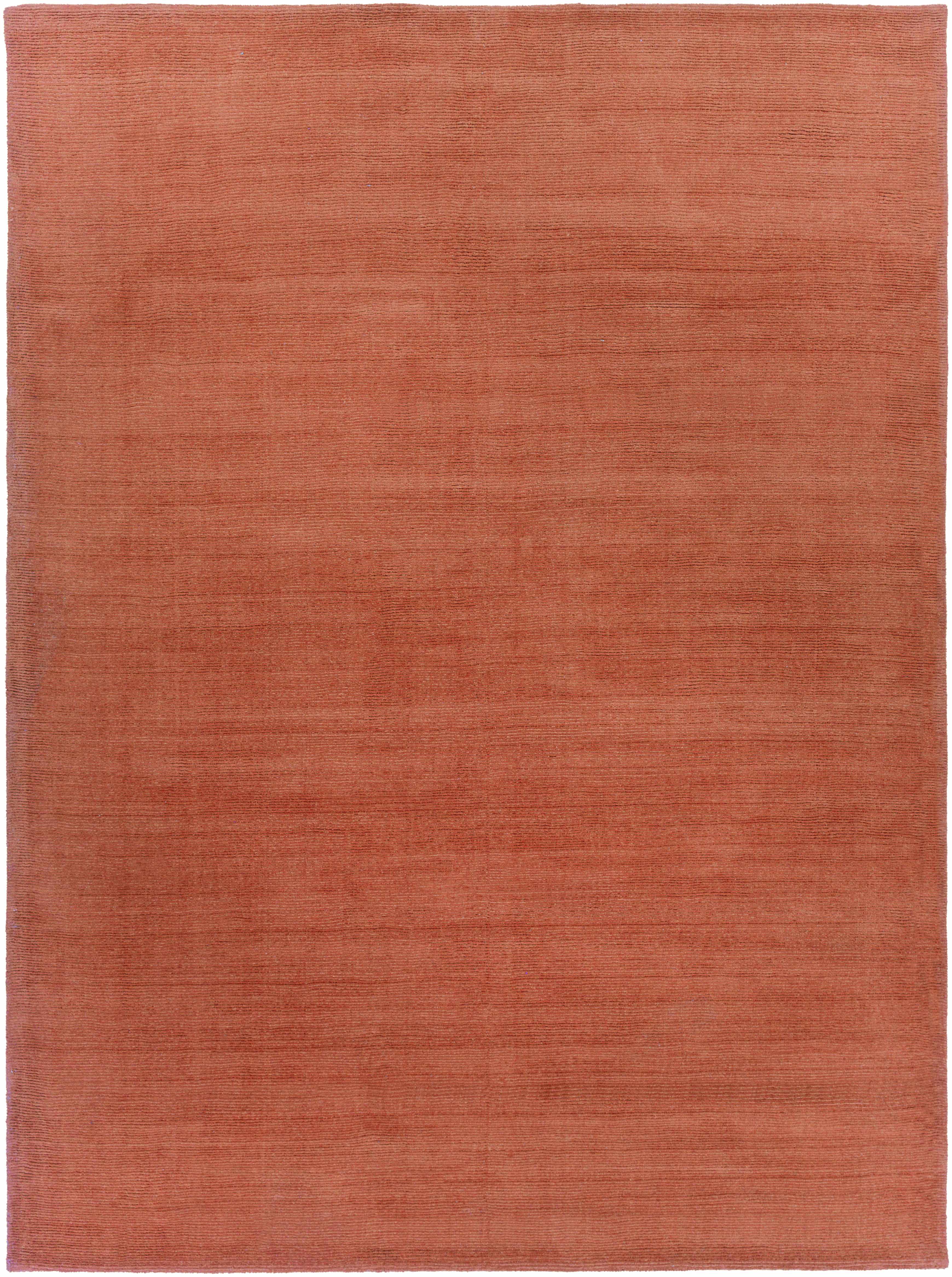 Brockton Solid Orange Wool Rug