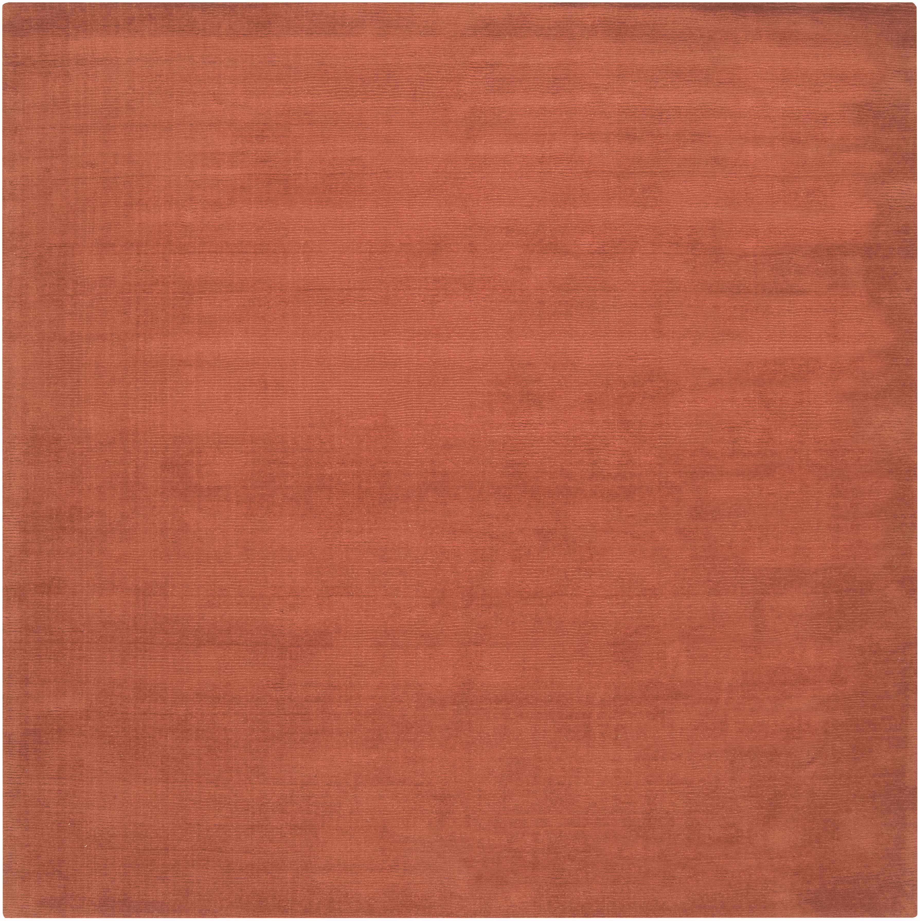Brockton Solid Orange Wool Rug